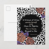 Frau von Tugend Blumenleopard Print Postcard Postkarte (Vorne/Hinten)