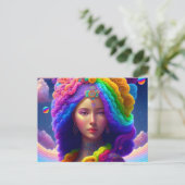 Frau von vielen Farben Fantasie AI Generated Art Postkarte (Stehend Vorderseite)