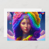 Frau von vielen Farben Fantasie AI Generated Art Postkarte (Vorne/Hinten)