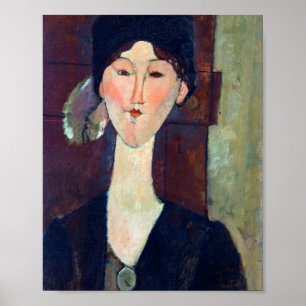Frau vor der Tür von Amedeo Modigliani Poster