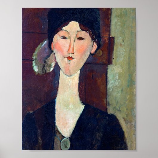 Frau vor der Tür von Amedeo Modigliani Poster (Vorne)
