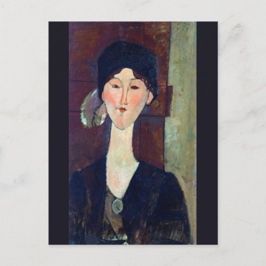 Frau vor der Tür von Amedeo Modigliani Postkarte (Vorderseite)