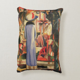 Frau vor einem Schaufenster durch August Macke Dekokissen