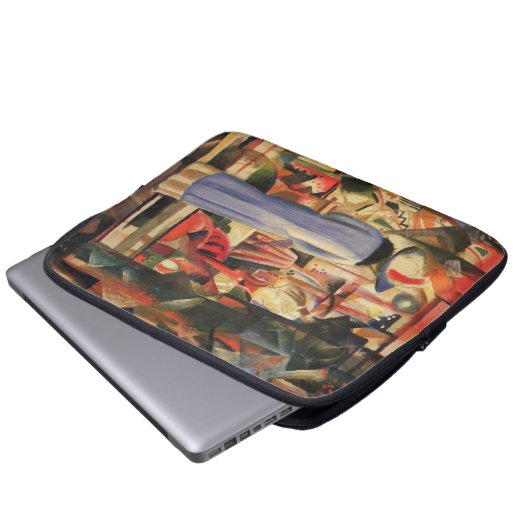 Frau vor einem Schaufenster durch August Macke Laptopschutzhülle (Vorne Knopf)