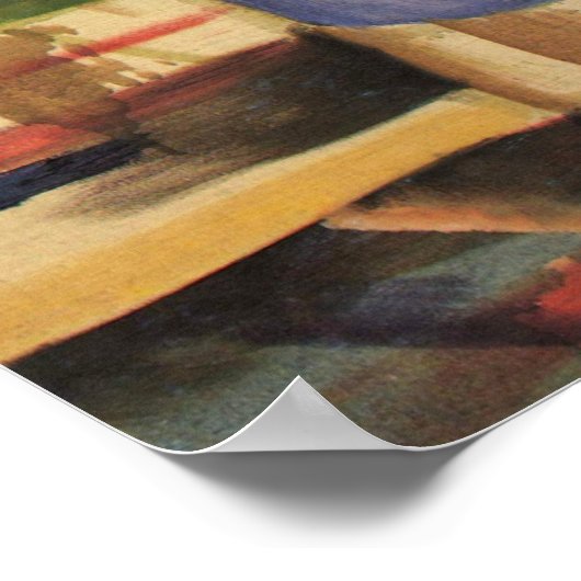 Frau vor einem Schaufenster durch August Macke Poster (Ecke)