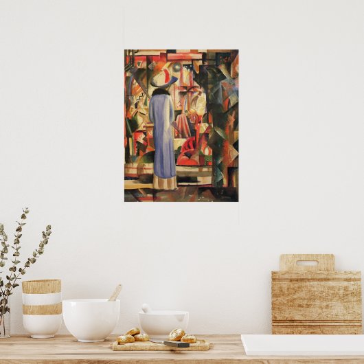 Frau vor einem Schaufenster durch August Macke Poster (Küche)