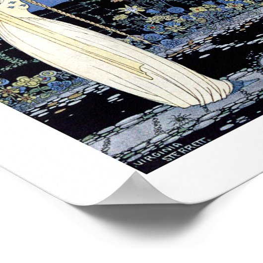 Frau vor einem seltsamen Baum stehend Poster (Ecke)