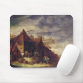 Frau vor einer Hütte Mousepad (Mit Mouse)