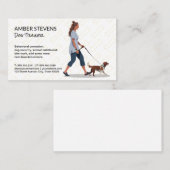 Frau Walking Dog | Tierbetreuer Visitenkarte (Vorne/Hinten)