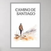 Frau Wandern im Camino de Santiago Poster (Vorne)