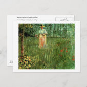 Frau Wandern im Garten Van Gogh Kunstvoll wandern Postkarte (Vorne/Hinten)