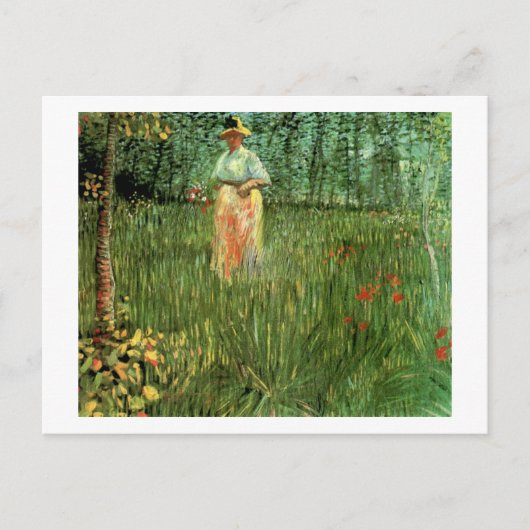 Frau Wandern im Garten Van Gogh Kunstvoll wandern Postkarte (Vorderseite)