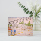 Frau Wards Merchantile besuchen Postkarte (Stehend Vorderseite)