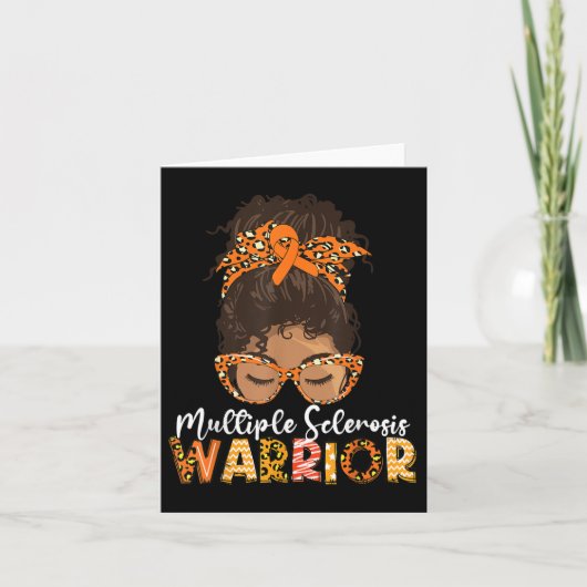 Frau Warrior Messy Bun - Multiple Sklerose A Karte (Vorderseite)