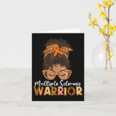 Frau Warrior Messy Bun - Multiple Sklerose A Karte (Gelbe Blume)