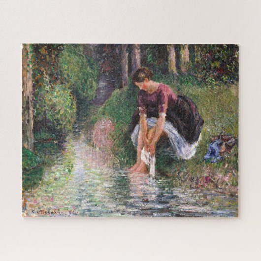 Frau wäscht ihre Füße Camille Pissarro Puzzle (Horizontal)