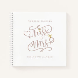 Frau Watercolor Floral Wedding Planner Notizblock