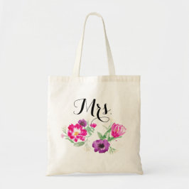 Frau Watercolor Flowers Tote Tragetasche
