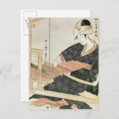 Frau Weaving Postkarte (Vorne/Hinten)