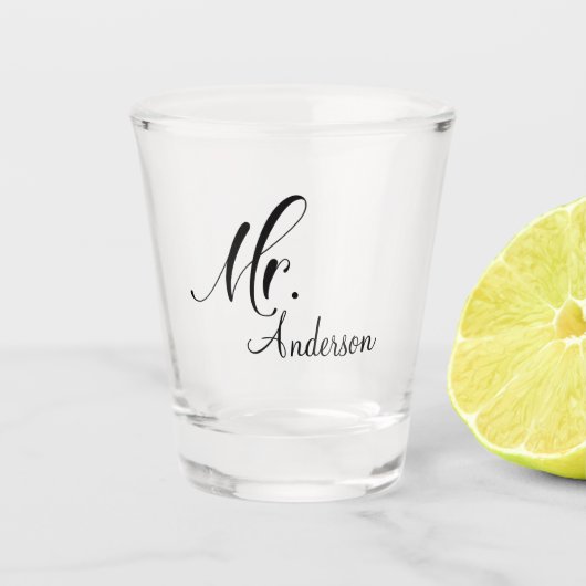 Frau Wedding Couple Script Name Schnapsglas (Vorderseite)