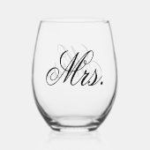 Frau Wedding Day Keepake Weinglas Ohne Stiel (Vorderseite)