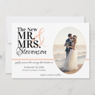 Frau Wedding Elopement mit Foto Dankeskarte