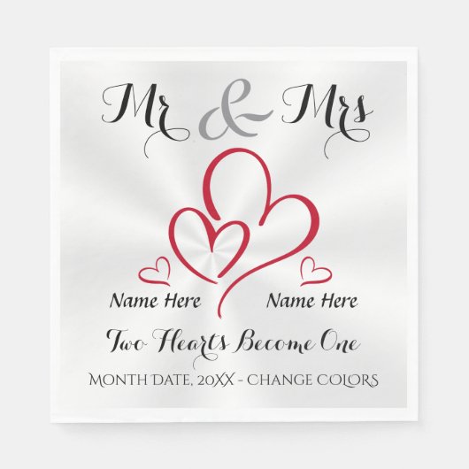 Frau Wedding Napkins, Personalisierte Hochzeit Serviette (Vorderseite)