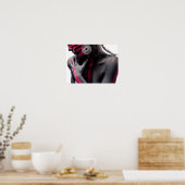 Frau, weiblich, Portrait, Modell, Kunst Poster (Küche)