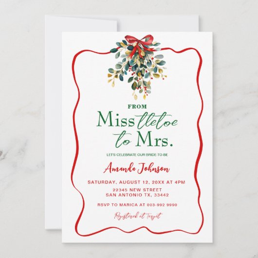 Frau Weihnachts-Brautparty Einladung (Vorderseite)