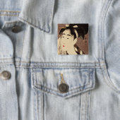 Frau wischt Schweiß Vintage-Kunst Button (Beispiel)