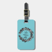 Frau Wreath Turquoise Gepäckmarke Gepäckanhänger (Vorderseite vertikal)