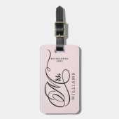 Frau Year Established Newlyweds Calligraphy  Gepäckanhänger (Vorderseite vertikal)