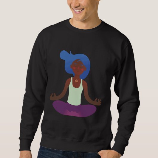 Frau Yoga Lotus Position Vector Sweatshirt (Vorderseite)