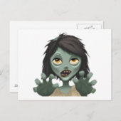 Frau Zombie - Emoji Postkarte (Vorne/Hinten)