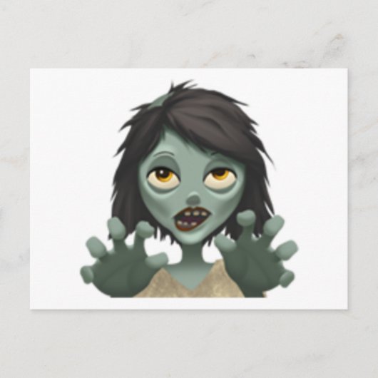 Frau Zombie - Emoji Postkarte (Vorderseite)