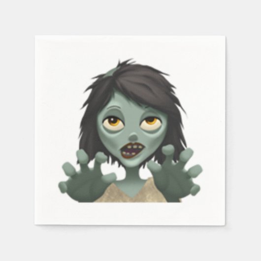 Frau Zombie - Emoji Serviette (Vorderseite)