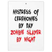 Frau Zombie Joke Klemmbrett (Rückseite)