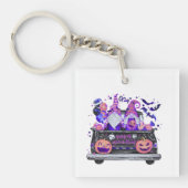 Frau zu Halloween Gnomes Lieferwagen Truck Hat Schlüsselanhänger (Vorderseite)