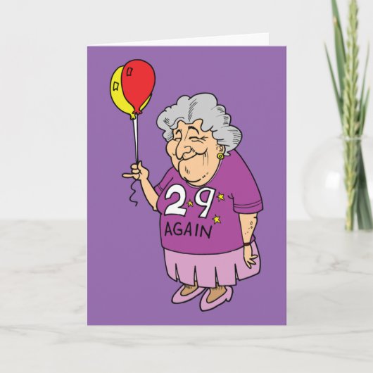 Frau zum 29. Geburtstag Karte (Vorderseite)