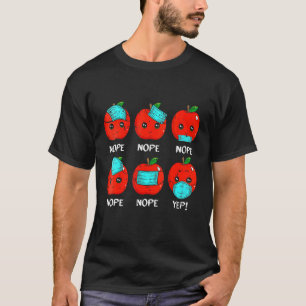 Frauen 100 Tage Schule Apfel Gesicht Maske Lehrer T-Shirt
