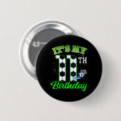 Frauen 11. Geburtstag Fußball Junge Mädchen Kinder Button (Vorne & Hinten)