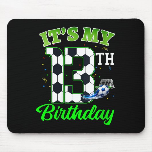 Frauen 13. Geburtstag Fußball Junge Mädchen Kinder Mousepad (Vorne)