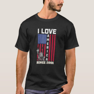 Frauen 14. Geburtstag I Liebe Amerika Seit 2008 U T-Shirt