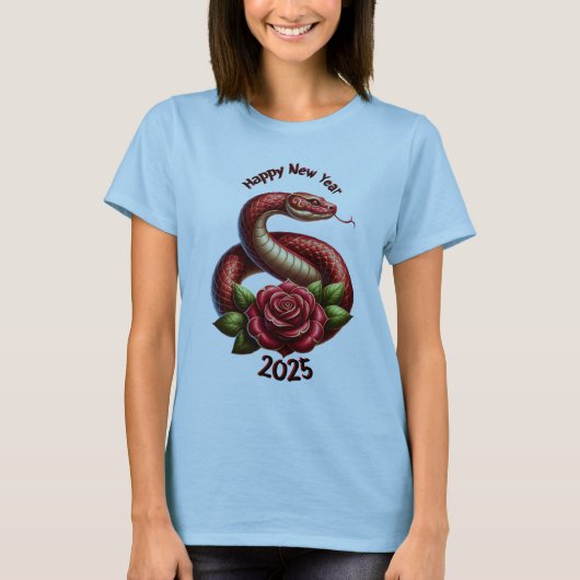 Frauen 2025 Jahr des Schlange-T - Shirt (Vorderseite)
