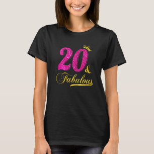 Frauen 20 und fabelhafte Diamantkrone glücklich 20 T-Shirt