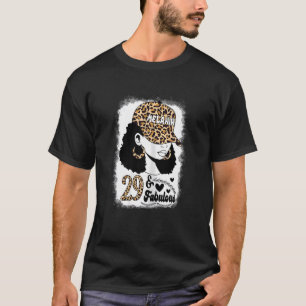 Frauen 29 Jahre alt Fabulous Messy Bun Afro Leopar T-Shirt