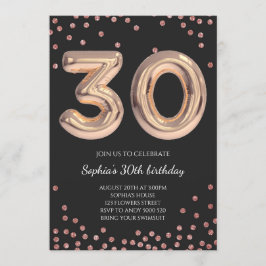 Frauen 30. Geburtstag 30 Rose Gold Einladung
