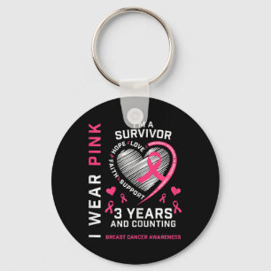 Frauen 3 Jahre Krebs frei ich trage Rosa ich bin e Schlüsselanhänger
