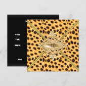 Frauen 40. Geburtstag Party Cheetah-Effekt Einladung (Vorne/Hinten)