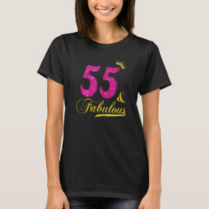Frauen 55 und fabelhafte Diamantkrone glücklich 55 T-Shirt